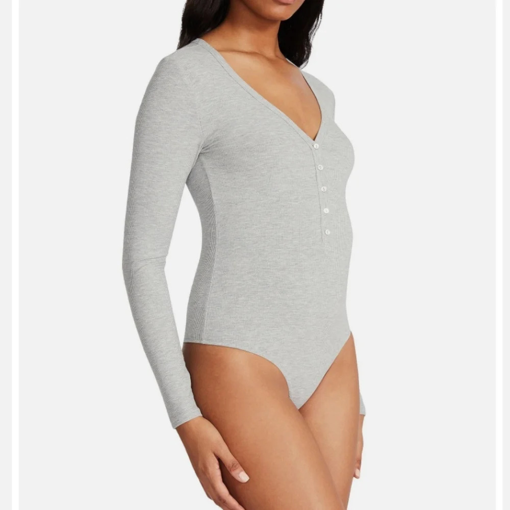Streetwear Society Gray Henley Knit Bodysuit SIze Women's XL